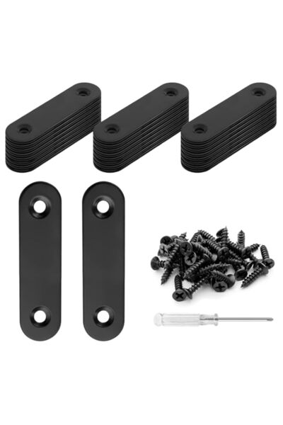 Generic Biaungdo 20 Sets 2.36" Stainless Steel Flat Plate Straight Bracket, B...