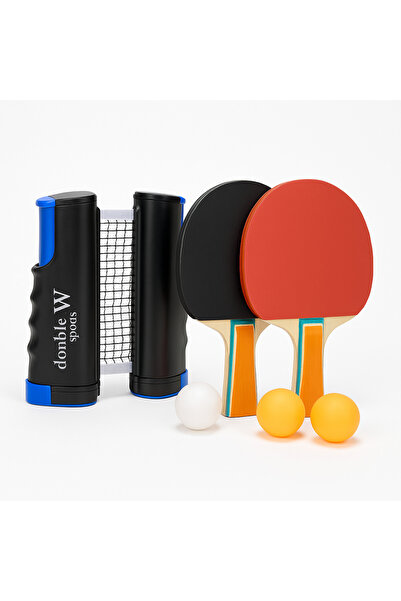 Janissary Masa Tenisi Seti 2 Raket + 3 Top + Masa Tenis Filesi | Ev & Ofis İçin Ping Pong Seti