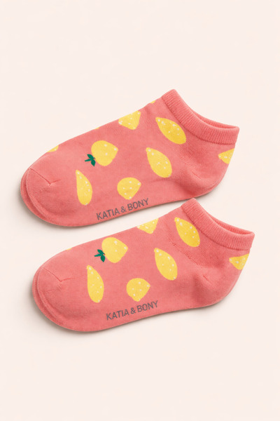 Katia&Bony Girl's Fruit Patterned Booties Socks Pink