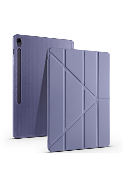 zore Galaxy Tab S10 FE Plus Kılıf Tri Folding Kalem Bölmeli Standlı Kılıf (13...
