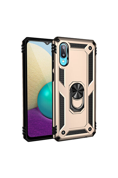 NewFace Samsung Galaxy A02 Case Sofia Silicone Cover with Ring - Gold