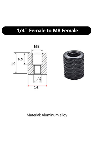 Choice A36-1PCS محول لولبي من 1/4 إلى 3/8 M5 M6 M8 ذكر إلى أنثى لتركيب حامل ث...