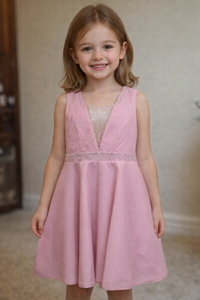 Samyeli Елегантна креп рокля с камъни