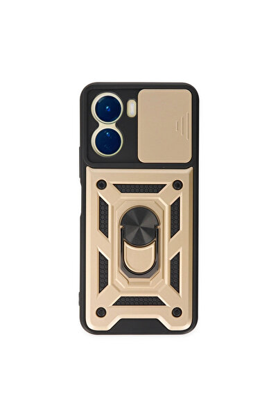 VINTESSY Vivo Y16 Case with Pars Lens Ring Silicone - Gold