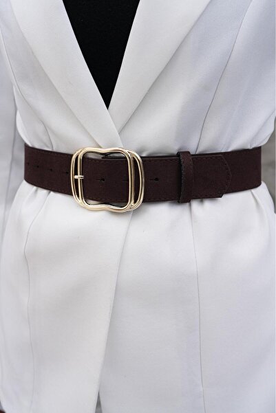 Desre Moda Gold Buckle Suede Belt Dress Belt Coat Belt Shirt Belt