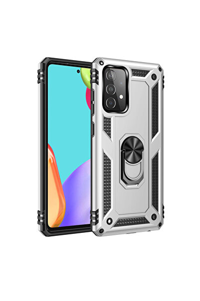 NewFace Samsung Galaxy A52 Case Sofia Silicone Cover with Ring - Silver