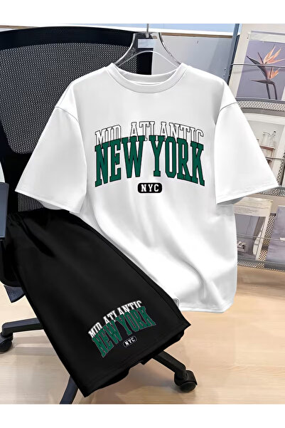 PENTHİLUS Unisex New Yourk Printed Bottom Top Set