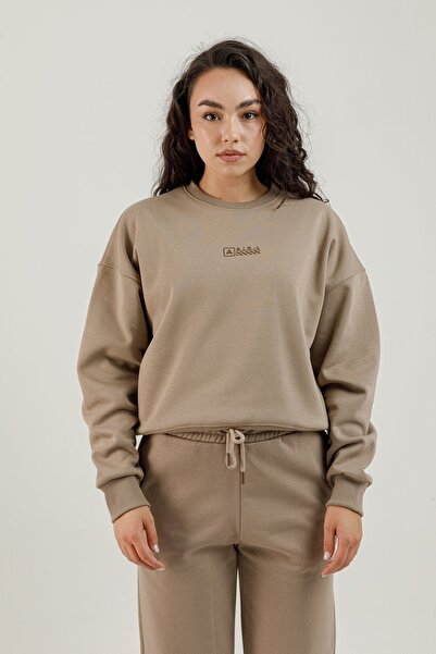 Airlife سترة نسائية بياقة دائرية من Border FZ.7 باللون البني