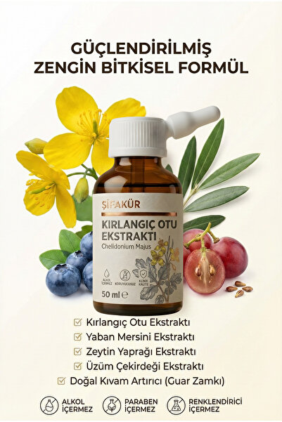 ŞİFAKÜR BİTKİSEL SAĞLIK ÜRÜNLERİ Şifakür Kırlangıç Otu Extract 50ml