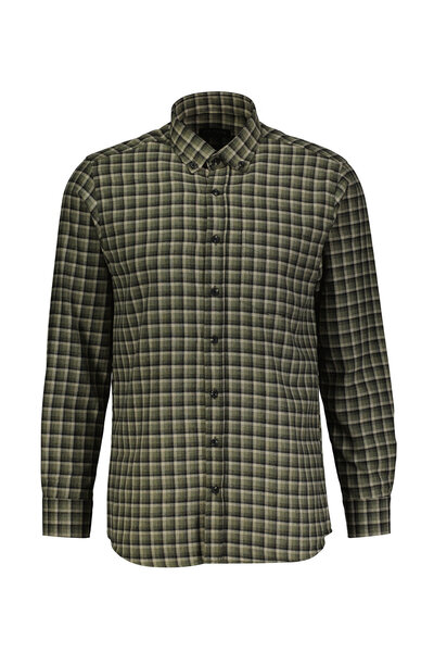 FINESUITS Мъжка фланелена риза с каре 2522204016.FEKC