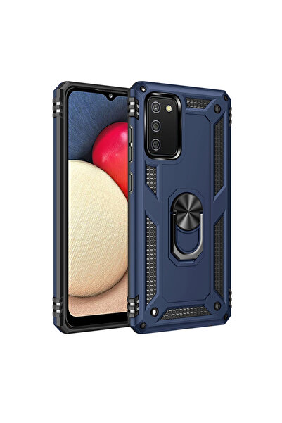 NewFace حافظة سامسونج جالاكسي A02S غطاء سيليكون خاتم صوفيا - أزرق بحري