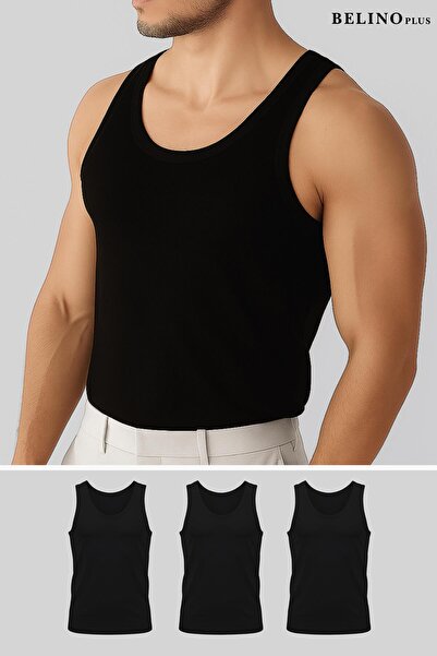 BELİNOPLUS Bamboo Athlete Men's Black Color Sweat Absorbent Stretch Fabric Pack of 3