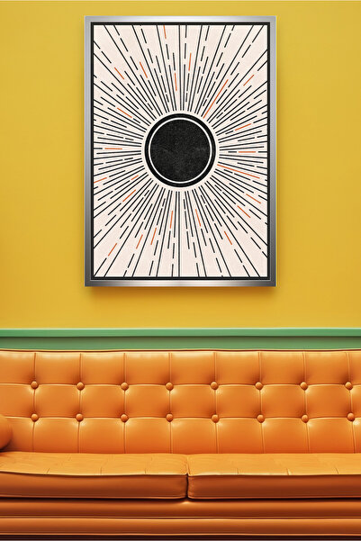 KOSS Dijital Model minimalist de raze solare abstracte, cu cerc negru în cent...