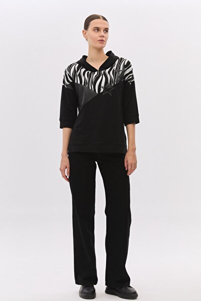 DAIDO Kapüşonlu Derili Yıldız Bsn'li T-Shirt