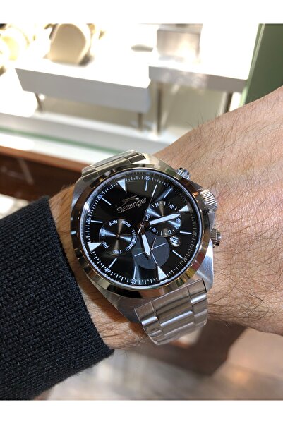 Slazenger Steel Calendar Highlighter Waterproof Men's Wristwatch