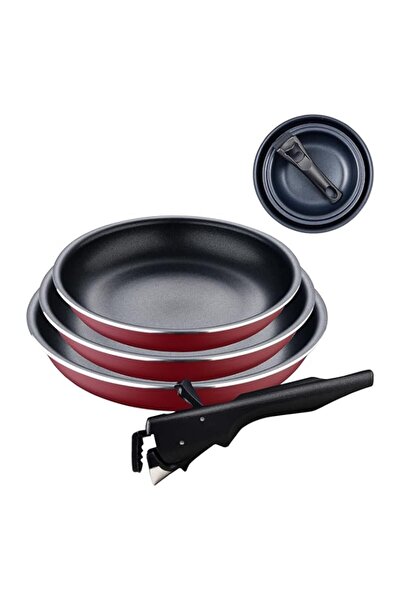 Generic طقم مقلاة بيرجنر كليك آند كوك الإصدار الأحمر | 3 قطع، 18، 20، و24 سم ...
