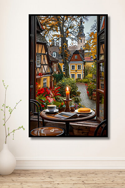 ERUMAR HOME Tablou decorativ de perete cu aspect de cadru tematic Cafe Landsc...