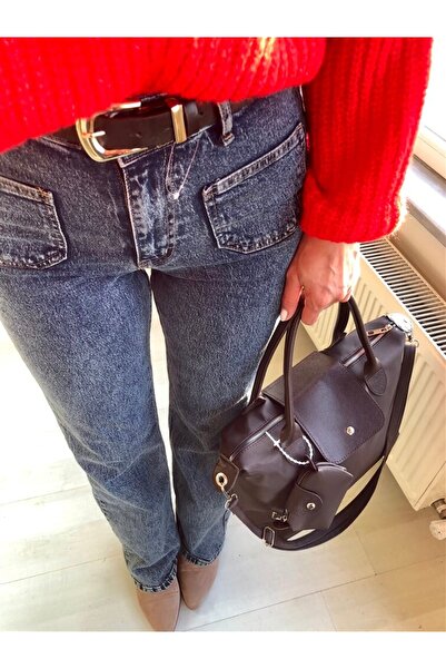 Gözde Tasarım Butik Women's High Waist Stone-Washed Blue Front Pocketed Lycra Tube Leg Jeans Denim Pants