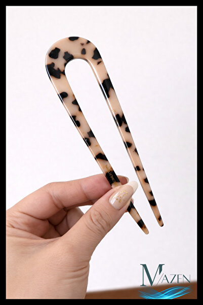 MAZEN Spotted Patterned U Bun Hair Clip |   Acetate Hair Clip Convenient Use