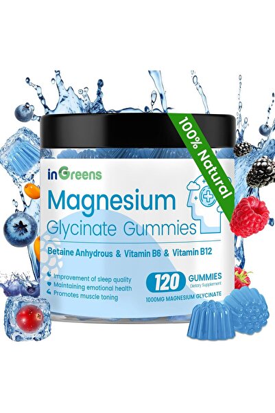 inGreens Magnesium Glycinate Betaine Sleep Relaxation & Focus Support 120 Gum...