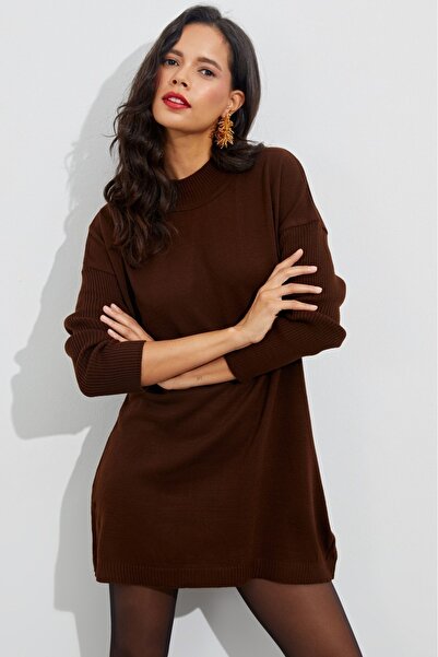 Be Best Tunica tricot maro pentru femei BE272