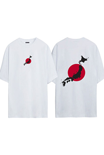 urbvn Japan 1 Design Printed White Oversized t Shirt
