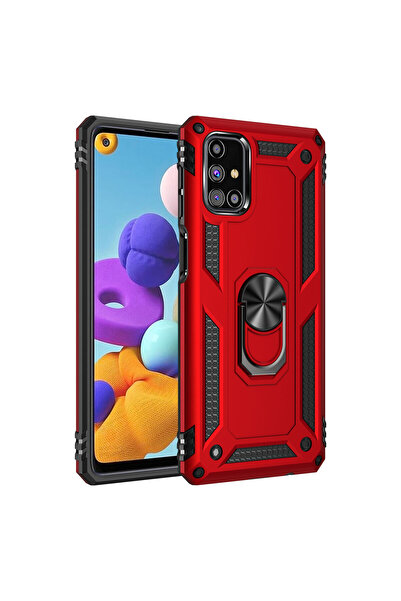 NewFace Samsung Galaxy M31S Case Sofia Silicone Cover with Ring - Red