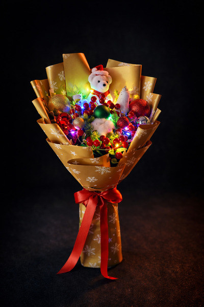 Şimal Çiçekçilik 🎄 Işıklı Premium Kokina Çiçeği – Ayıcıklı, Yılbaşı & Yeni Y...