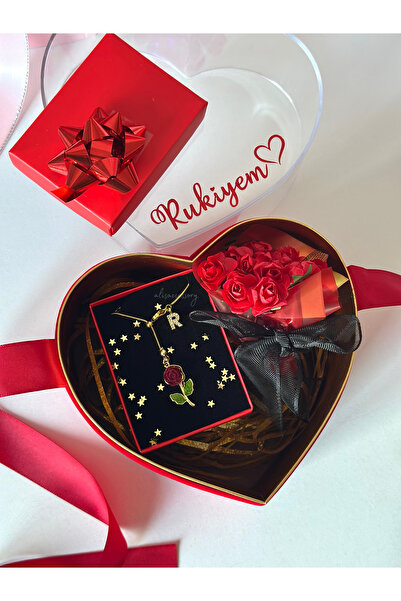 Alis Accessory Hediyelik gül kutusu gül kolye gül buketi isim özel