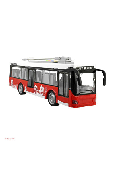 OEM Kidsnplay electric trolleybus, length 29 cm, with 4 buttons for sound and light control, 03 years+