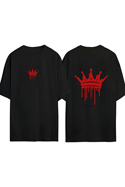 urbvn Μπλουζάκι KING Design με στάμπα, μαύρο, oversized