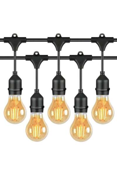 Generic 33FT Outdoor String Lights, Electric Plug-In Festoon Lights 10 Meter 20 LED Bulbs, Outdoor Waterproo