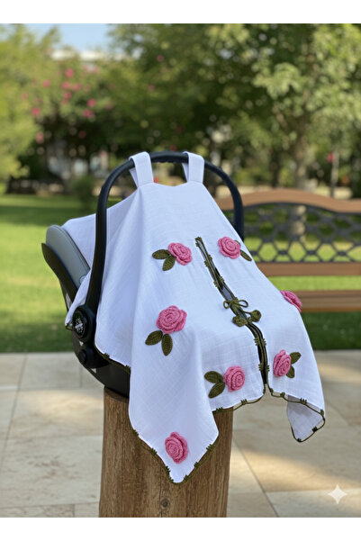 ÖZÇELİKAVM %100 El Örgüsü Nakışlı Puset Örtüsü