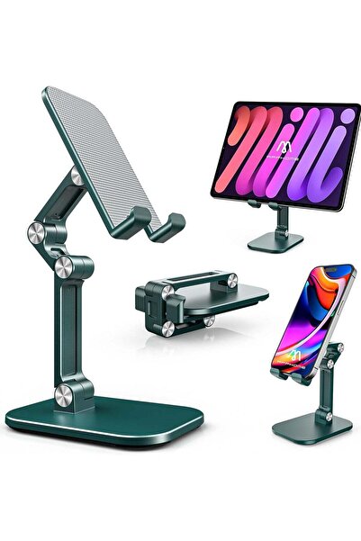 Mirfa Foldable Phone Stand With Adjustable Height and Angle for Desk (Green)