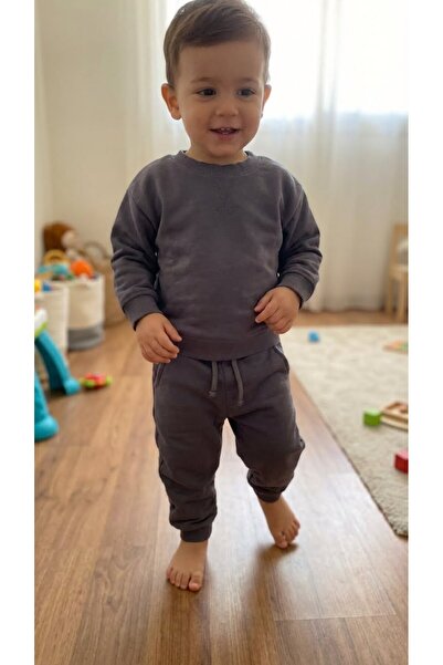 ALYAKİDS طقم سويت شيرت وبنطلون رياضي للأطفال من القطن المريح والدافئ