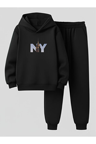 LORVEX Hanorac pentru copii tricou - Set trening cu imprimeu text NY