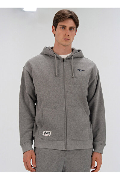 EVERLAST TM0102 429-Everlast Heritage Champs Koyu Gri Melanj Regular Fit Düz ...