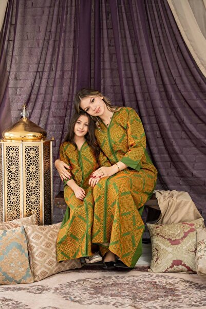 AFandina Mother and daughter jalabiya, distinguished by its harmonious artist...