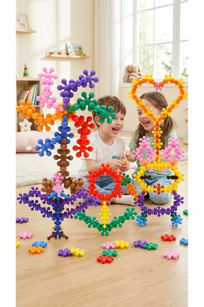 Darfen Educational Molecule Snowflake Building Blocks 120 Pieces – 5 Colors, Creative Stem Compatible