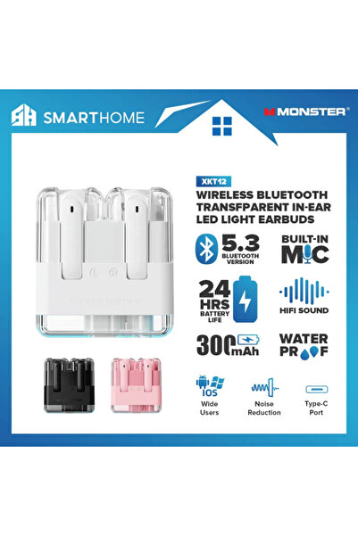MONSTER XKT 12 Wireless Earbuds TWS BT 5.3 Low Latency Gaming Bluetooth Earphones With Microphone St