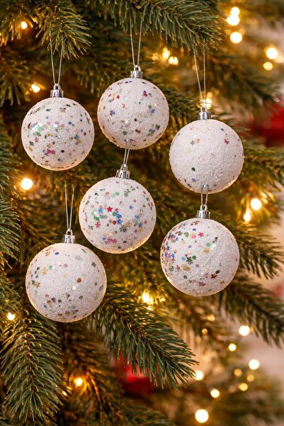 OKAVANGO Set de 6 bucăți de decorațiuni de lux pentru brad, bile, ornamente d...