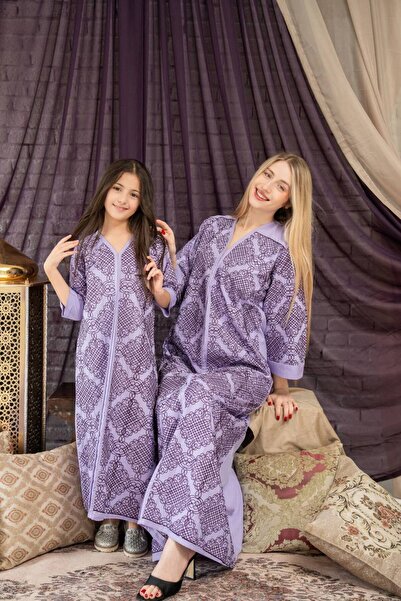 AFandina جلابية الام والبنت مميزة بنقوش فنية متناسقة SM -27