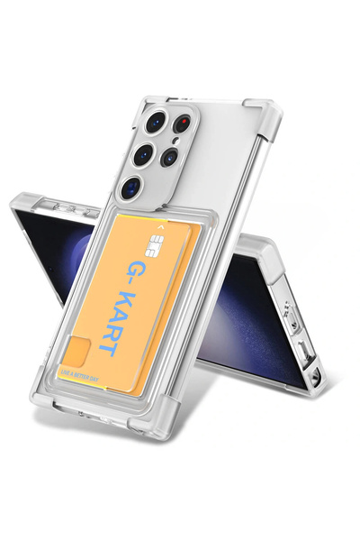 one depot only for quality life Samsung S24 Ultra Case Airbag Design Transparent Card Holder G-Card Cover