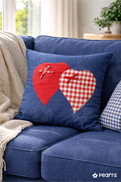 pearls Square Heart Pillow