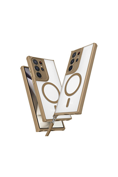 NewFace حافظة سامسونج جالاكسي S23 الترا من السيليكون من إنكا ماجسيف - صحراوي