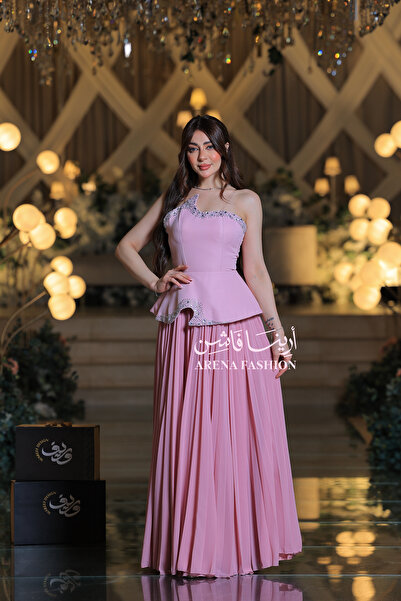 ARENA-SA فستان سيمفونية ورد فخامة ناعمة بلون وردي فاتح