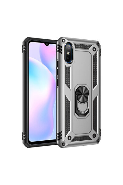 NewFace Xiaomi Redmi 9A Case Sofia Ring Silicone Cover - Silver