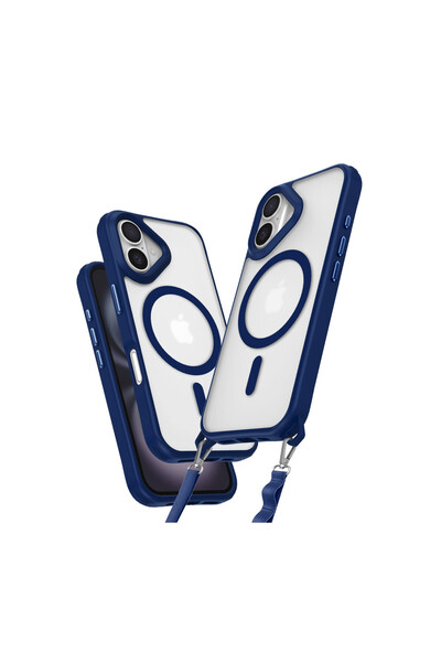 NewFace iPhone 16 Plus Case Enka Magsafe Silicone Case - Navy Blue