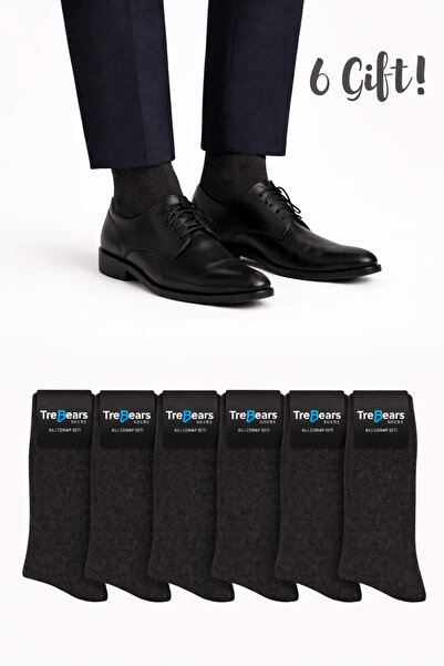 TreBears Unisex Klasik Çorap Seti 6 Çift | Takım Elbise & Günlük Kullanım