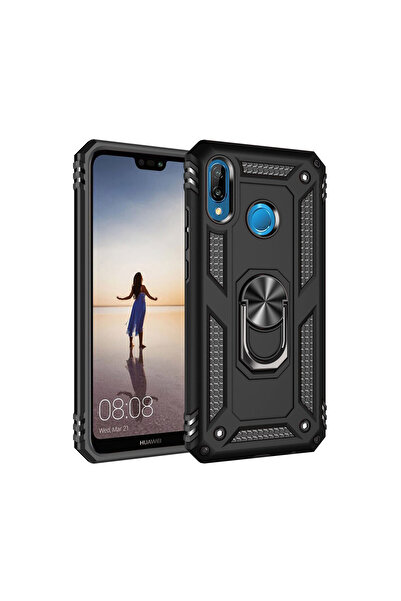 NewFace Huawei P20 Lite Case Sofia Ring Silicone Cover - Black